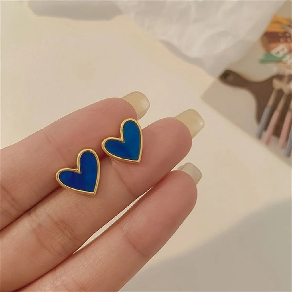 New Sweet Cute Heart Stud Earrings for Women