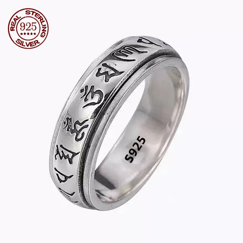 Simplicity Vintage S925 Sterling Silver Viking Rings for Men and Women