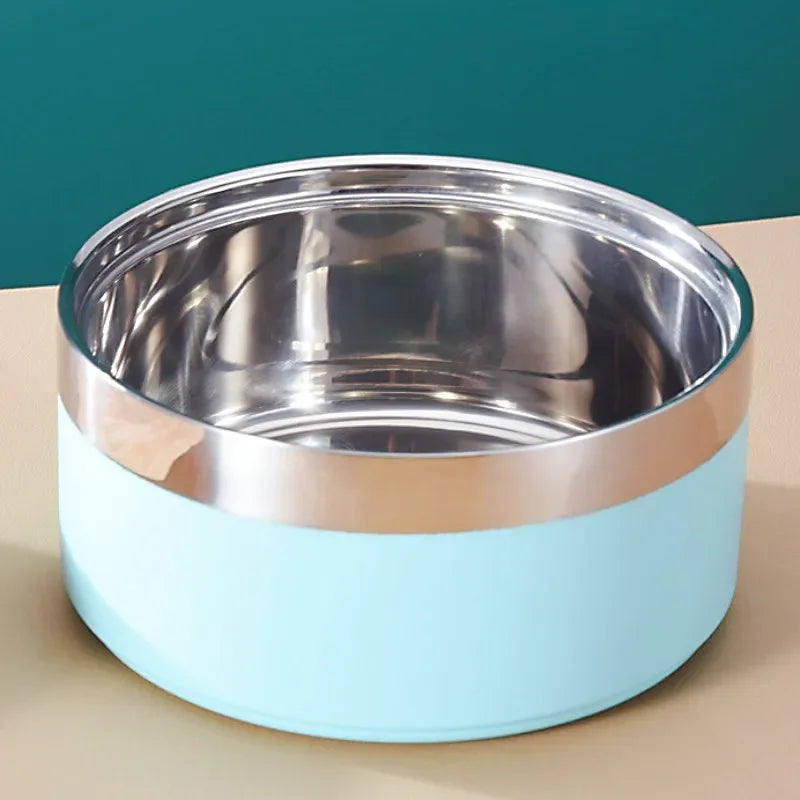 Dog Food Bowl Stainless Steel Double-layer Water Bowls for Dogs Feeding Non-slip