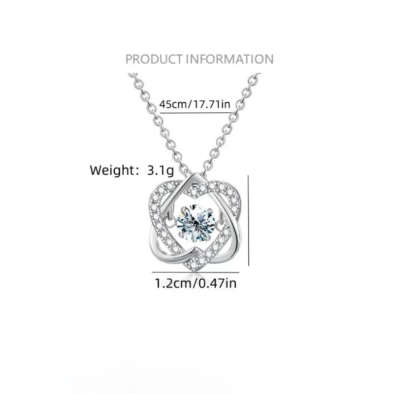 Moissanite Necklace for Women Sparkling Simulated Diamond Pendant  Heart S925 Silver Fine Jewelry