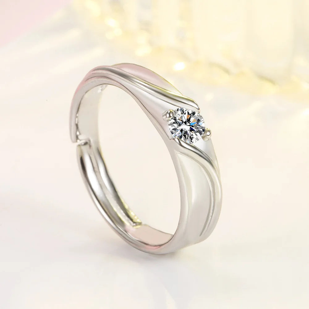 Luxurious 925 Sterling Silver Exquisite Zirconia Ring for Men and Women