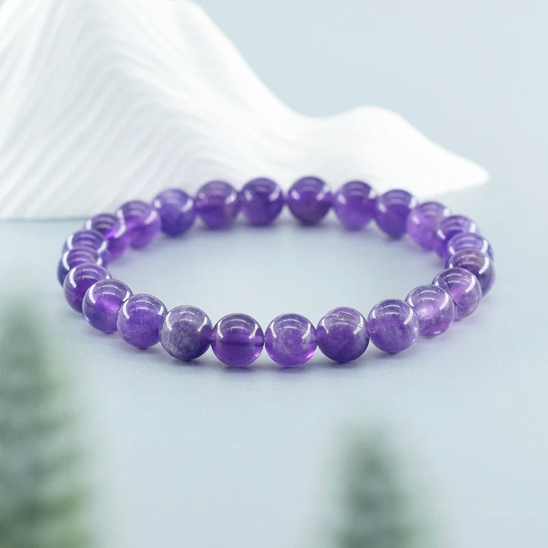 New Amethust Bracelet Made of Real Natural Stone Beads Bracelet