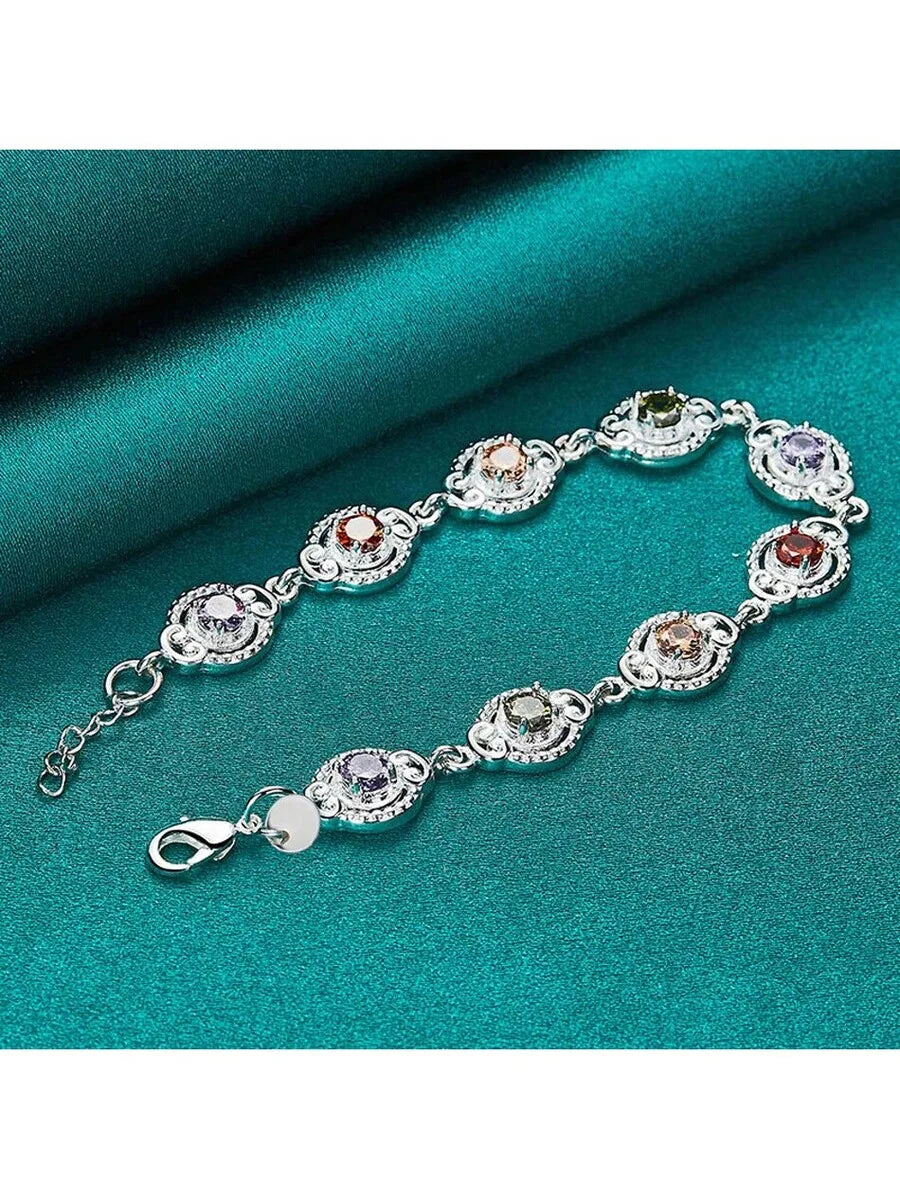 Red Crystal Chain Bracelet For Women