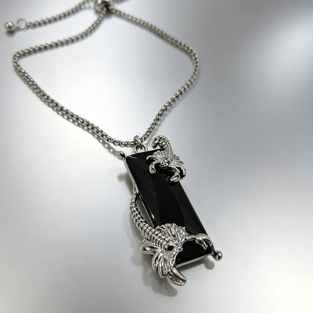 Two Scorpion Black Rectangular Inlay Adjustable Box Chain Bracelet for Women