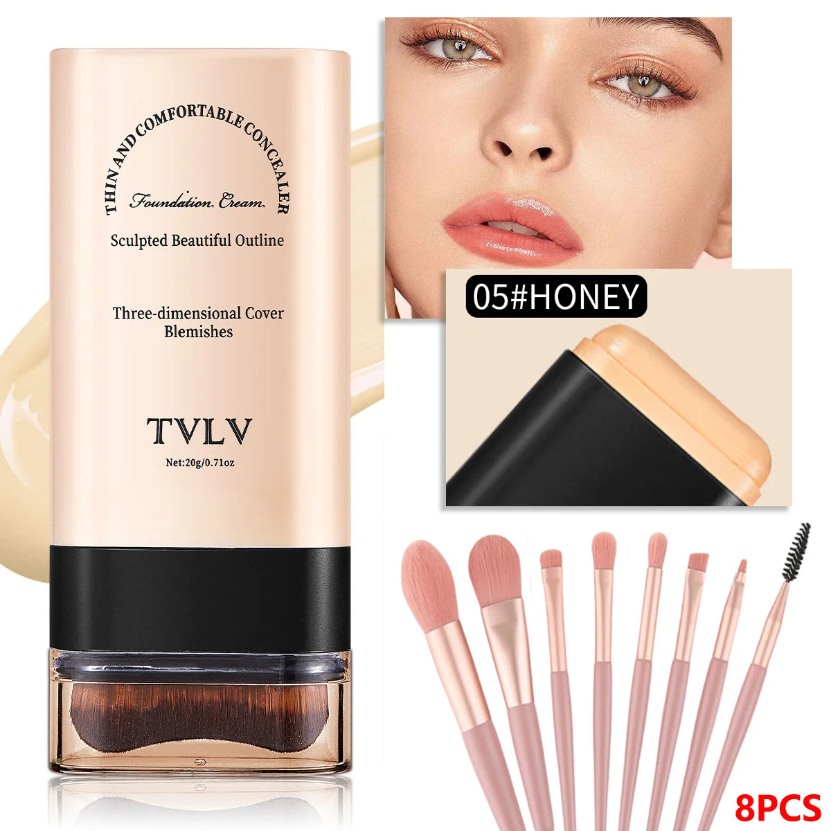 2 In 1 Foundation Concealer Stick With Built-in Brush
