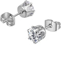 925 Sterling Silver Stud Earrings with Sparkling Moissanite and Zirconia [7mm]