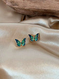 Cute Butterfly Design Stud Earrings For Women Fashion Enamel Jewelry
