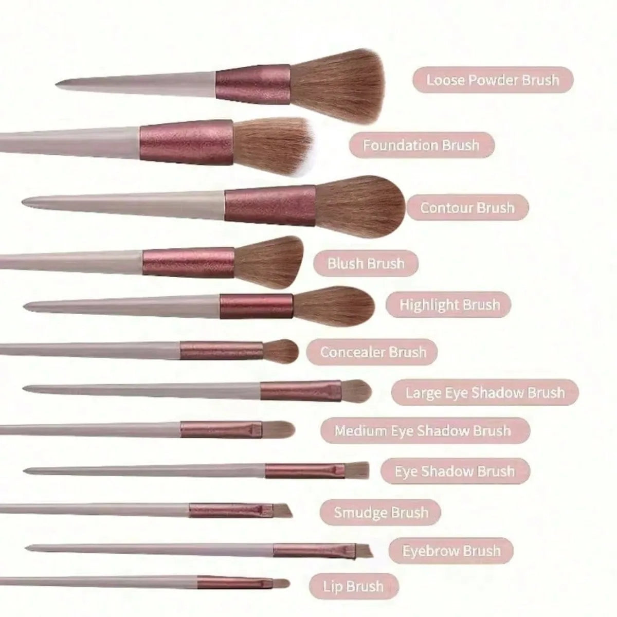 13 Soft Makeup Brushes Set With Perfect Soft Pouch
