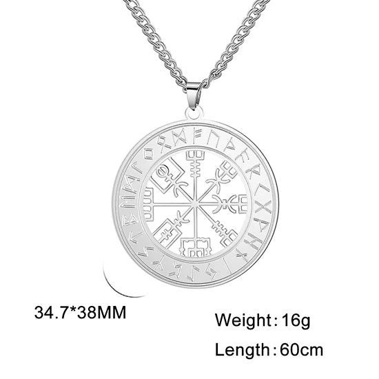 Vintage Nordic Rune Necklaces for Men Stainless Steel Norse Runes Viking Jewerly