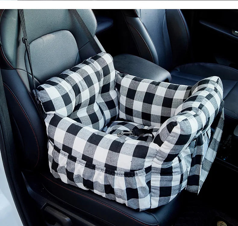 Dog Car Seat with Safety Belt - Non-Slip for Small Dogs, Washable