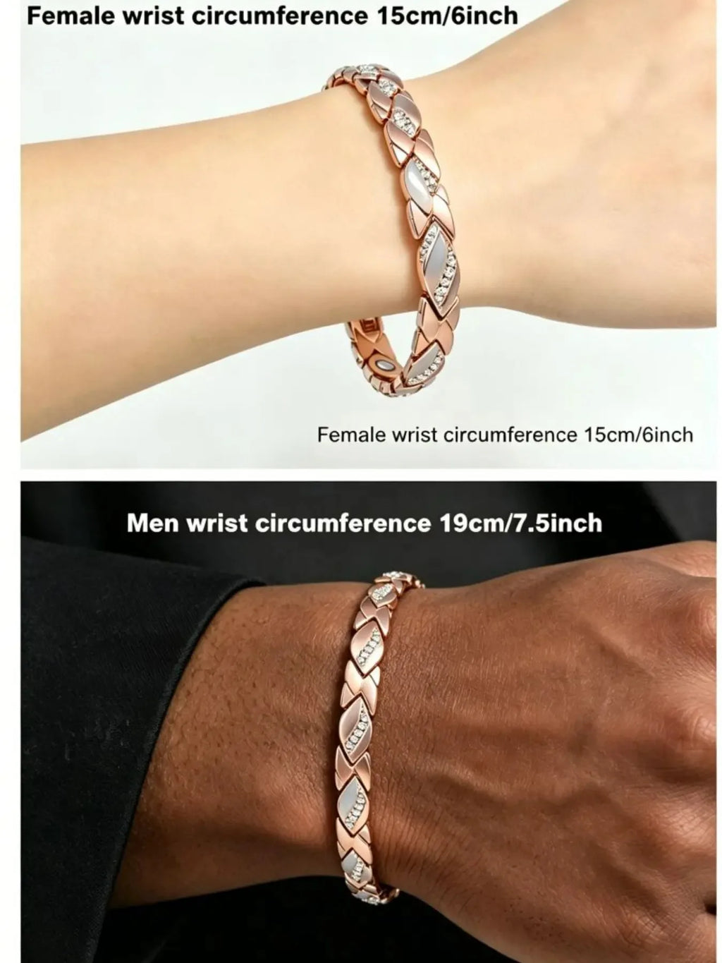 Copper Bracelet for Women, 99.99% Solid Pure Copper Megneetic Arthritis, Effective Neodymium Lympunclog, Titanium Steel Bracelets