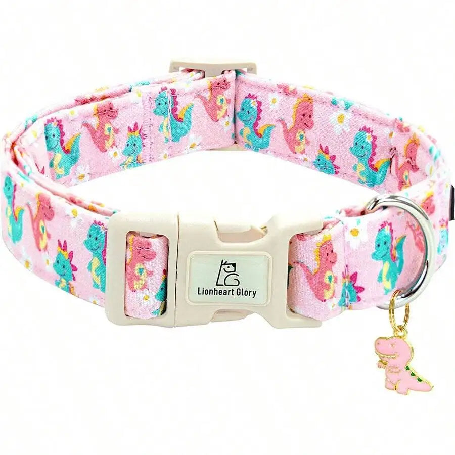 Dinosaur Cute Dog Collar, Suitable For Medium Dogs, Adjustable And Durable