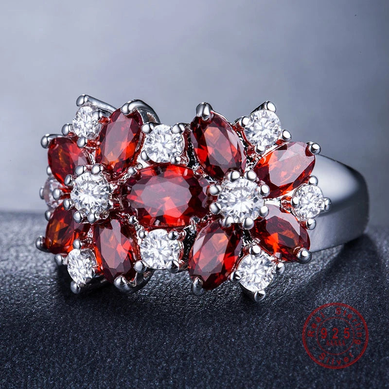 Pure Sterling Sparkling 925 Silver Rings for Women CZ Crystal