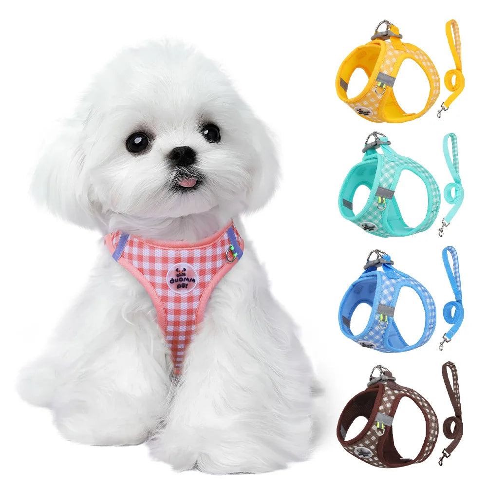 Beautiful Harness Small Medium-Sized Dog Cat Reflective Breathable