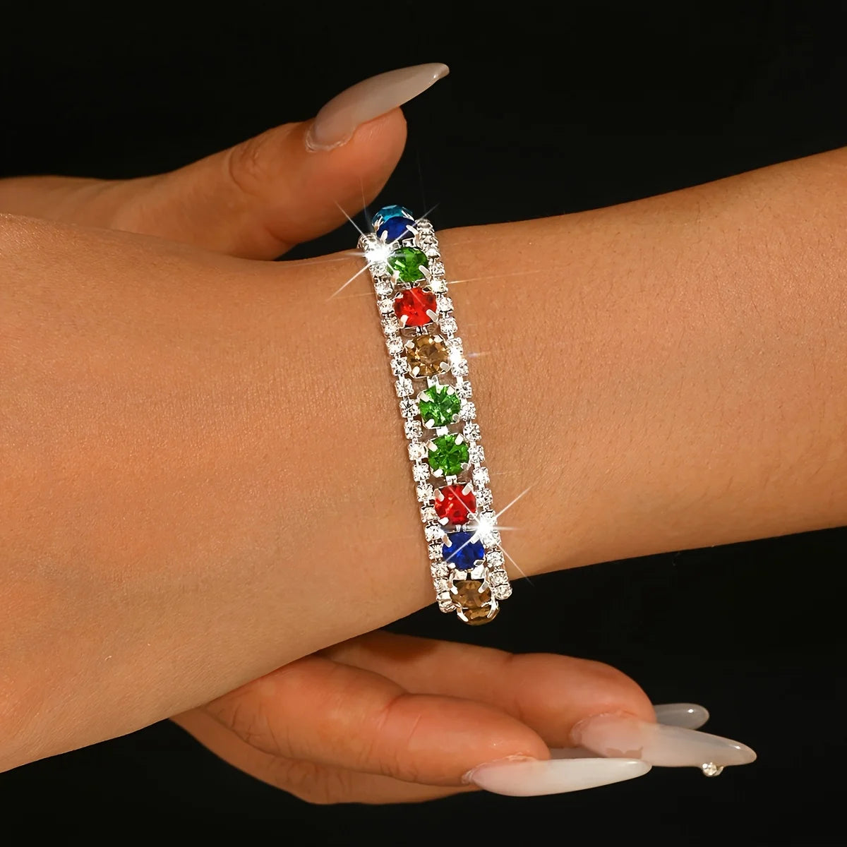 Fashion Shine Ladies Bracelet Colored Shine Rhinestone