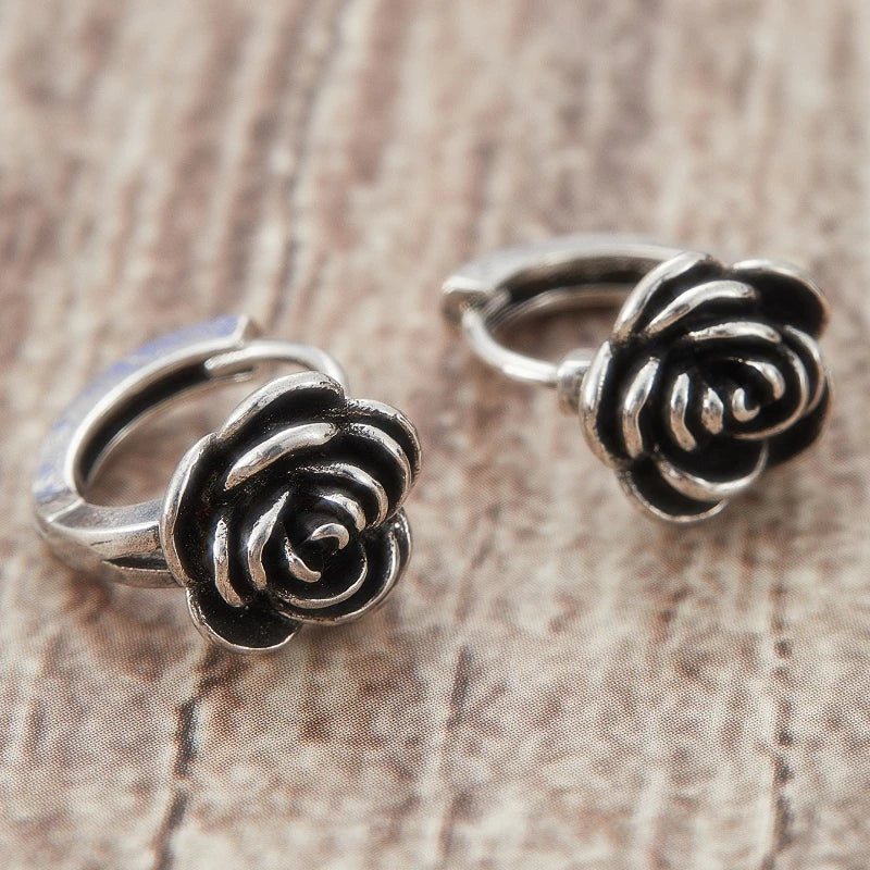 Retro Trend Geometric Flower Drop Earrings