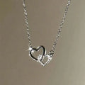 New Fashion Simple Silver Color Love Heart Pendant Necklace