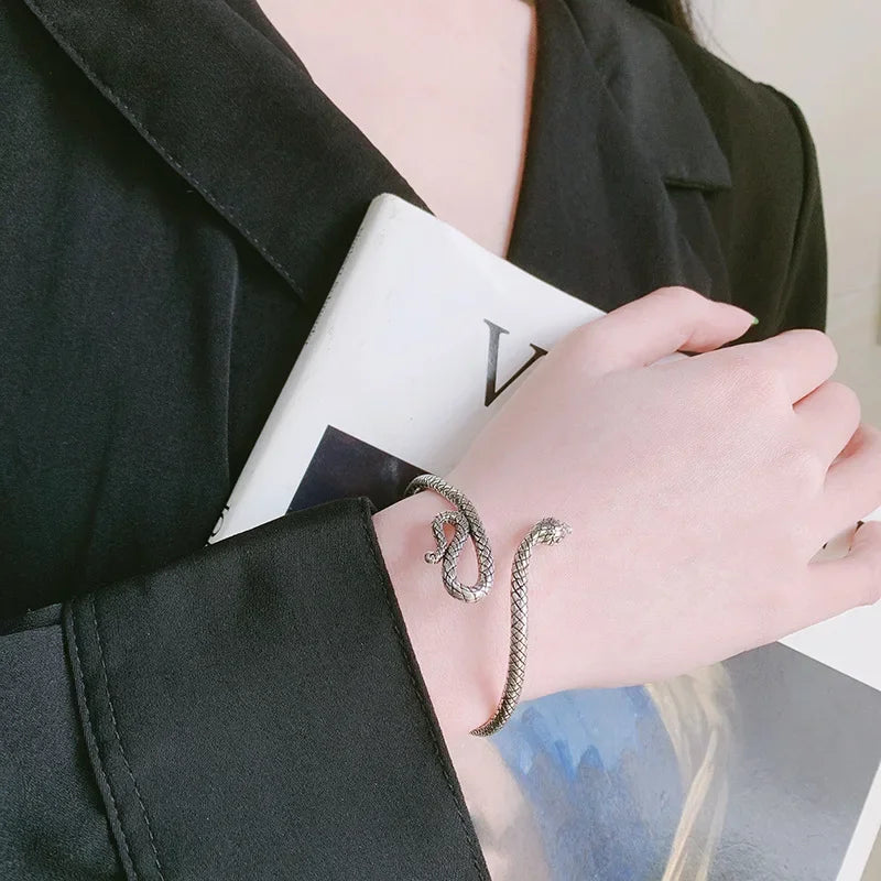 New Creative Retro Snake Shape Bracelets 925 Sterling Silver Jewelry
