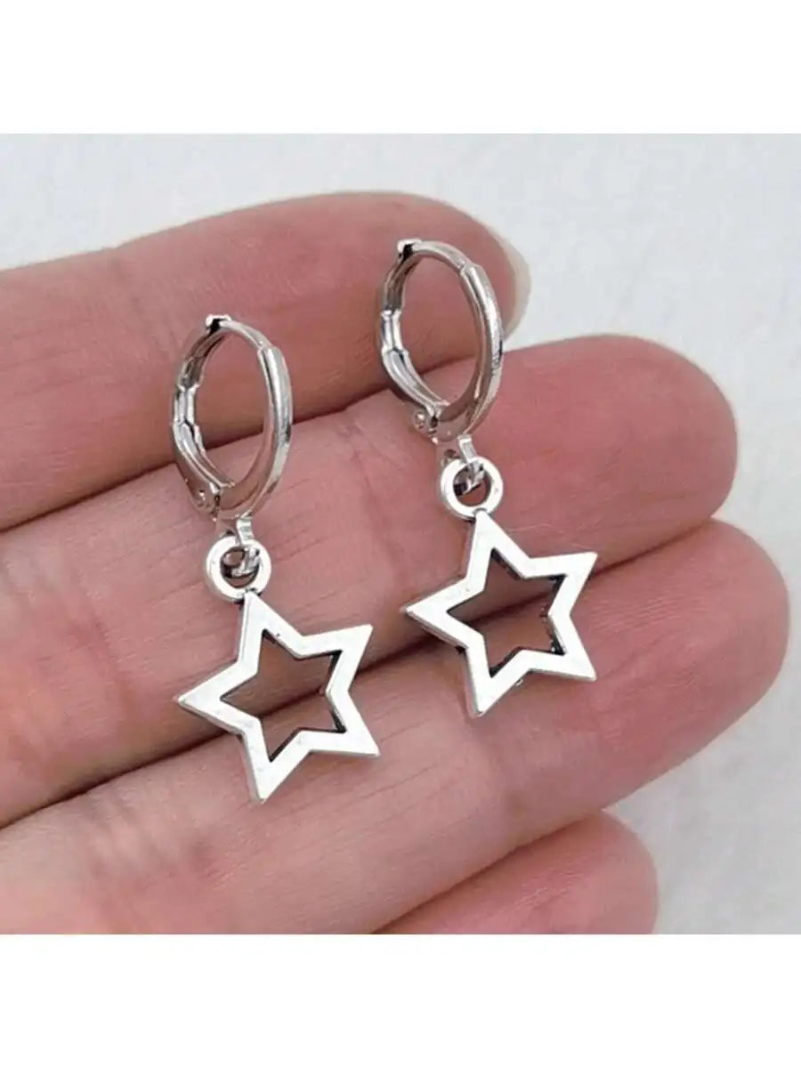 Hollow Star Drop Earrings For Women Casual Wear