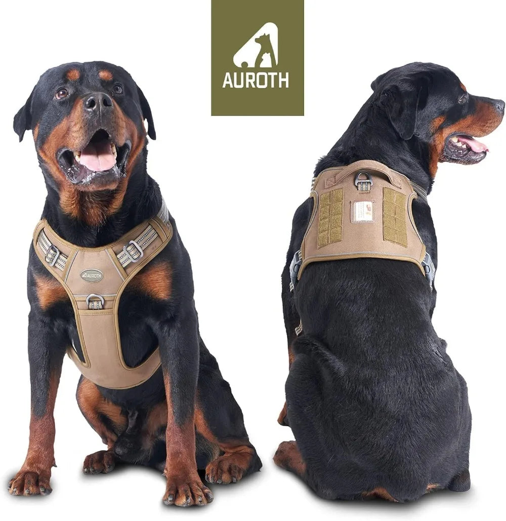 No Pull Tactical Dog Harness for Large Dogs, Adjustable Reflective K9 Working Training Vest