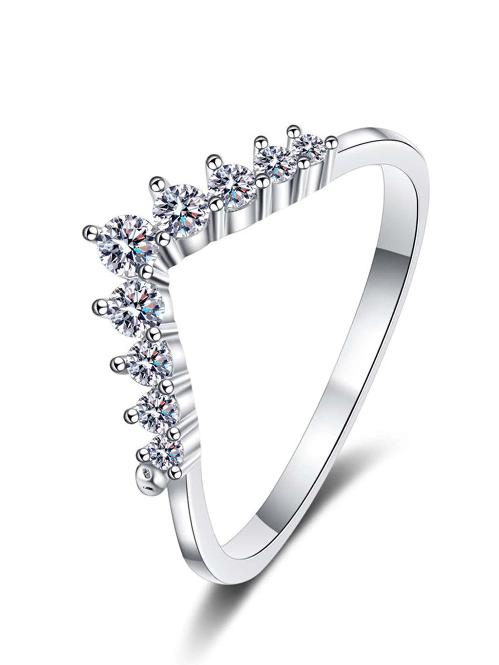S925 Sterling Silver  Crown Diamond Ring