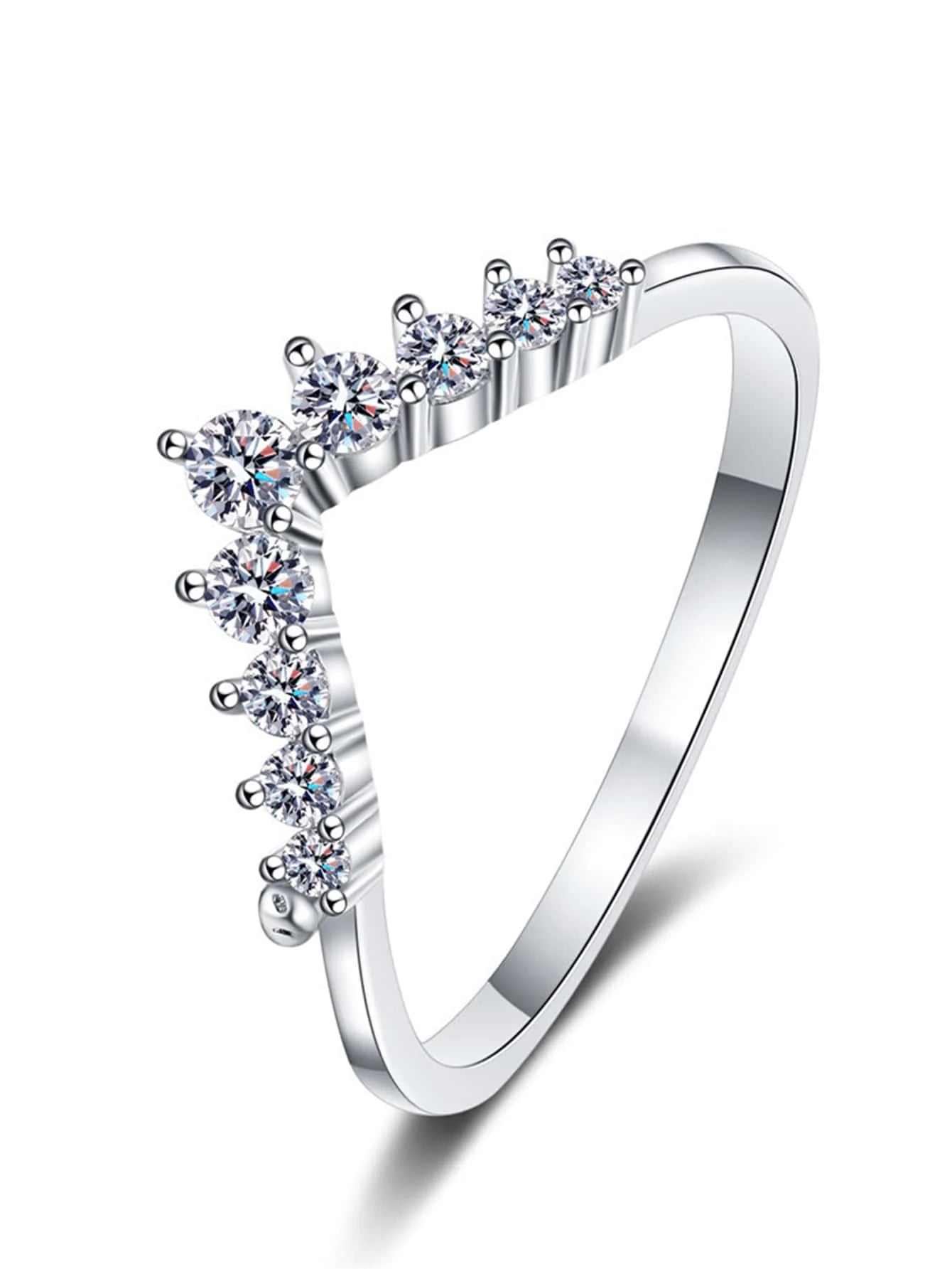 S925 Sterling Silver  Crown Diamond Ring
