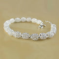 Elegant 925 Silver Flower Beads Charm Bracelets For Women