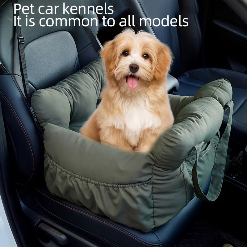 Dog Car Seat with Safety Belt - Non-Slip for Small Dogs, Washable