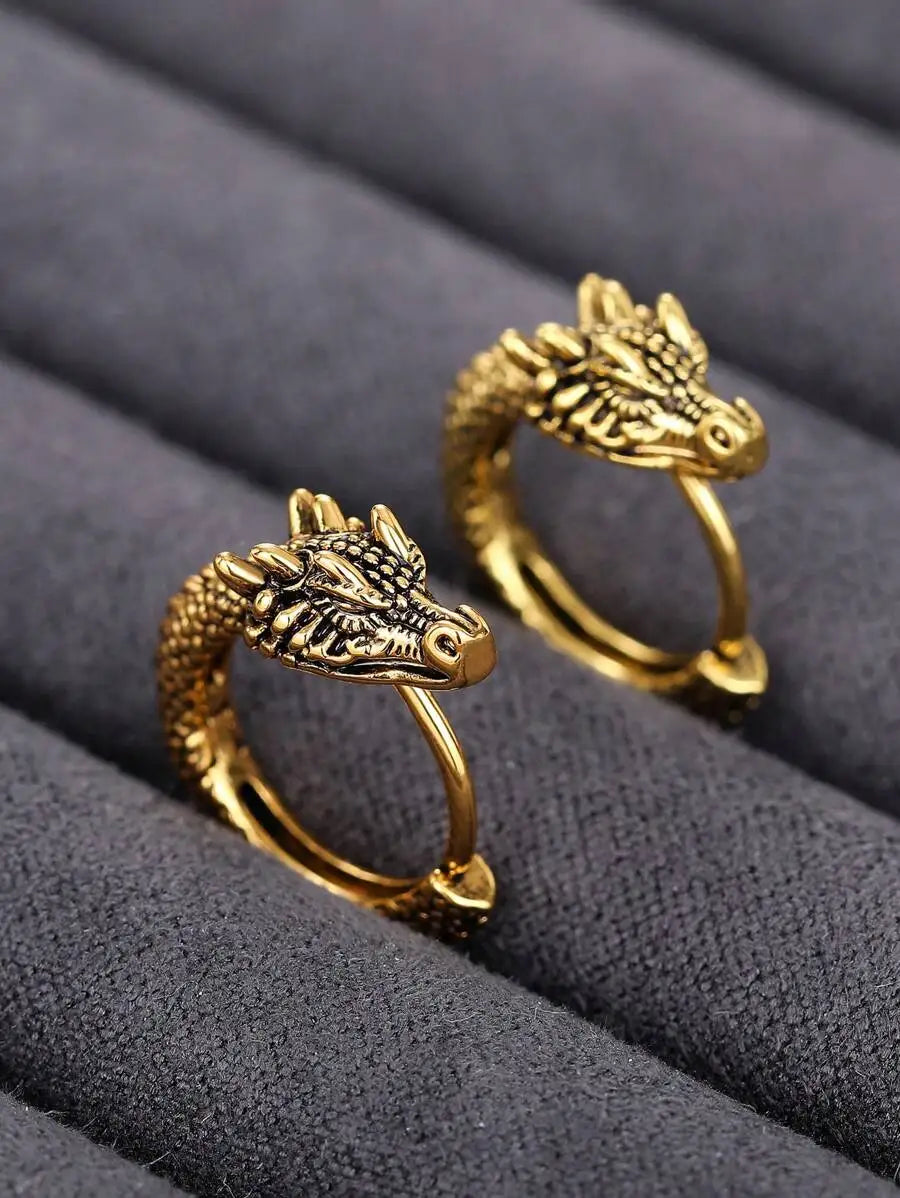 Dragon Head Hoop Earrings For Women Stylish Fashion