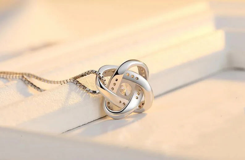 Elegant 925 Silver Four Leaf Clover Choker Flower Pendant Necklaces Chain