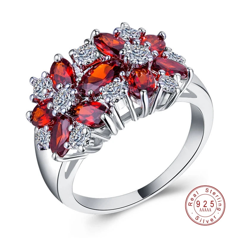 Pure Sterling Sparkling 925 Silver Rings for Women CZ Crystal