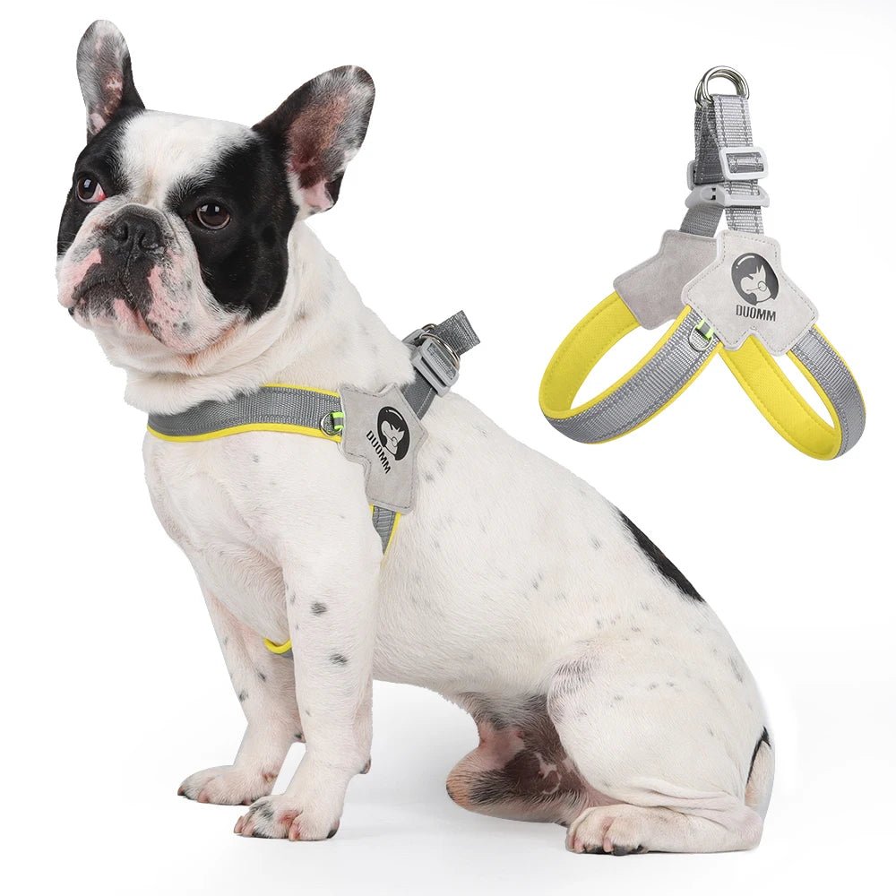Dog Harness Chest Strap Four Seasons Breathable Mesh Walking Dog Saddle Dog Collar Night Reflective