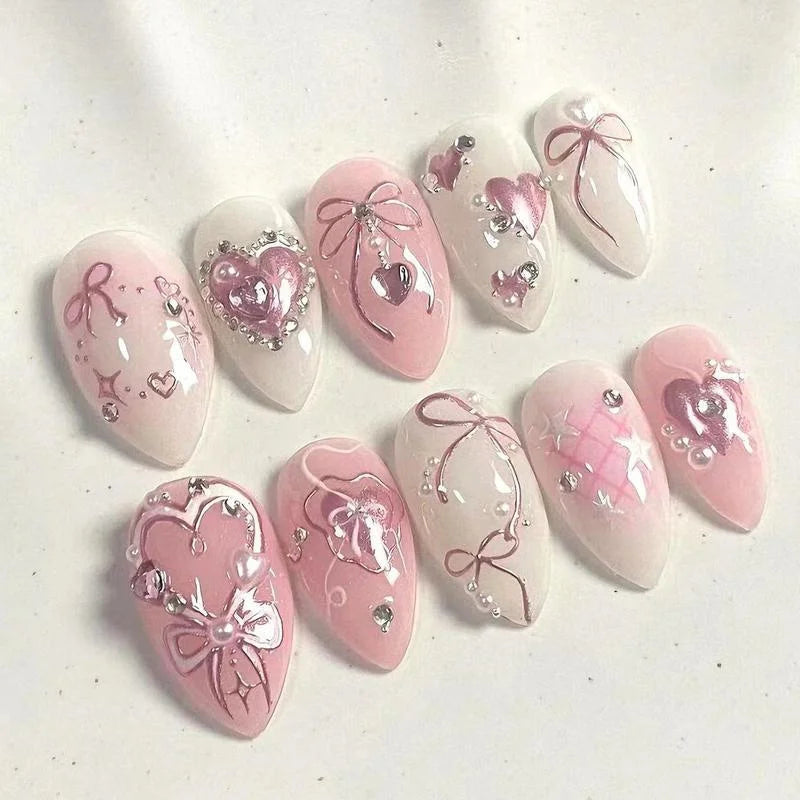 24Pcs/set Sweet Bow False Nails Press On Nails