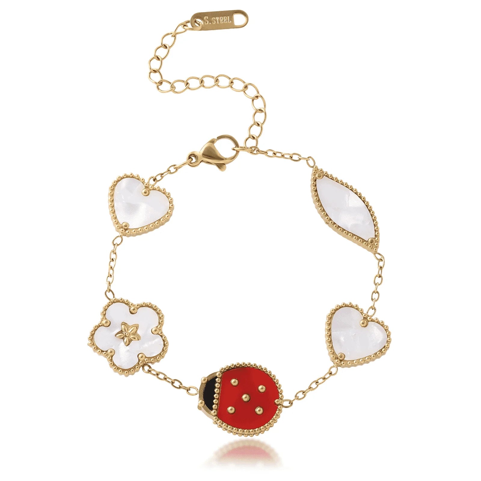 New versatile design with personalized pendant, ladybug women's bracelet accessory