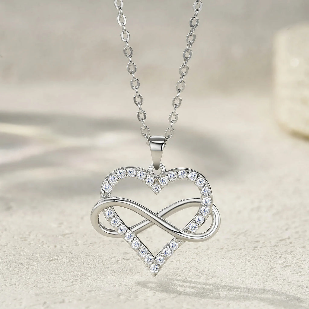 Elegant 925 Sterling Silver Zircon Women Round Pendant Necklace