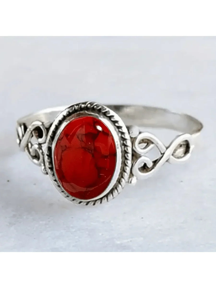 Boho Chic Turquoise Stone Ring Vintage Design For Daily Wear