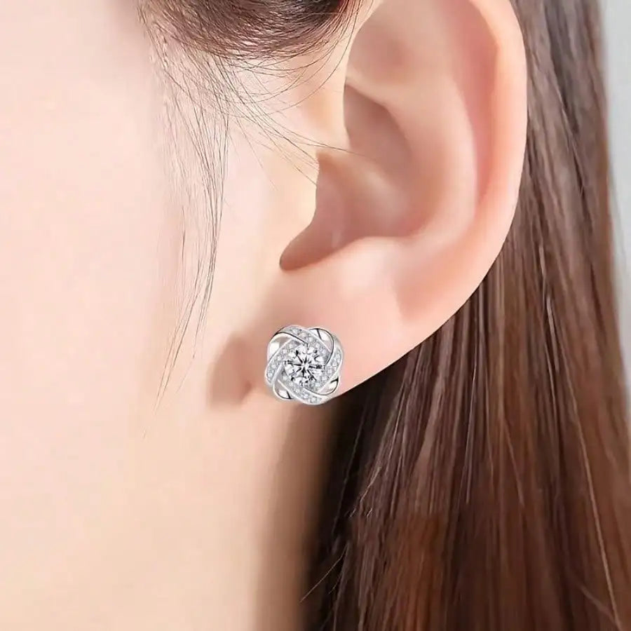 Elegant 925 Sterling Silver Zirconia Earrings For Women