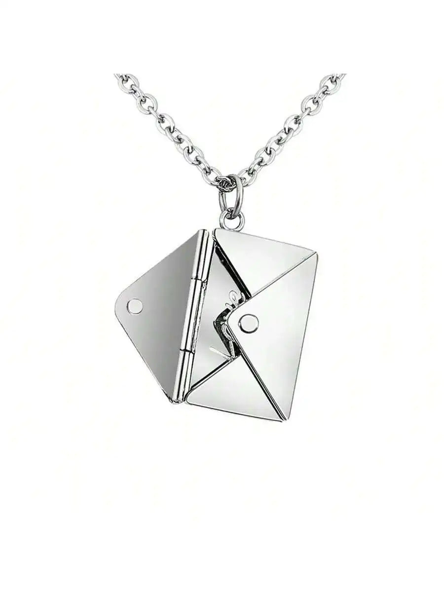 Enamel Mom Heart Locket Pendant Necklace For Women
