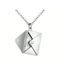 Enamel Mom Heart Locket Pendant Necklace For Women
