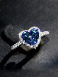 Heart Shaped Cubic Zirconia Ring For Women