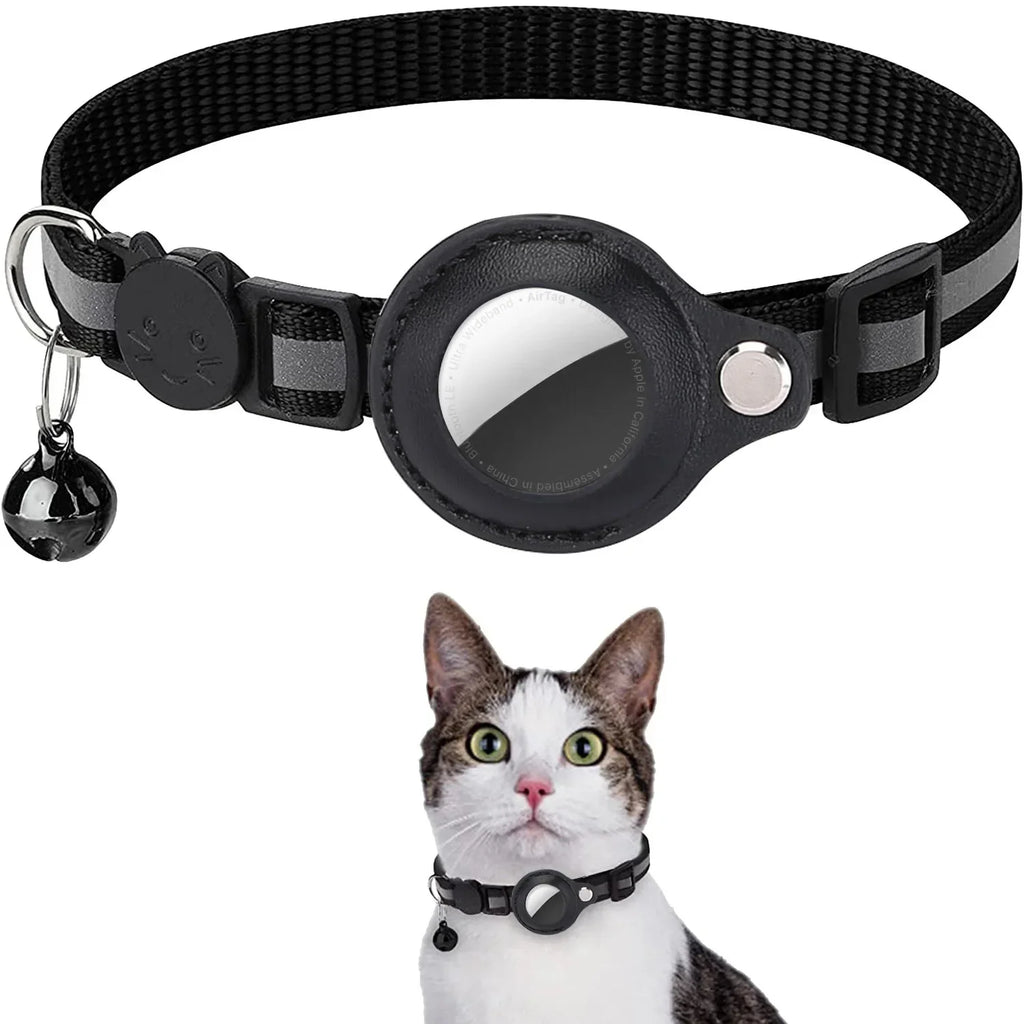 Cat / dog AirTag Holder Collar Breakaway Reflective Strips Adjustable Kitten Collar Waterproof