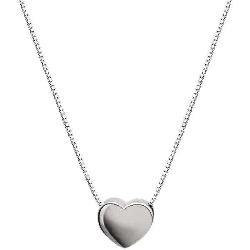 Popular 925 Sterling Silver Heart Necklace For Women Fine Jewelry