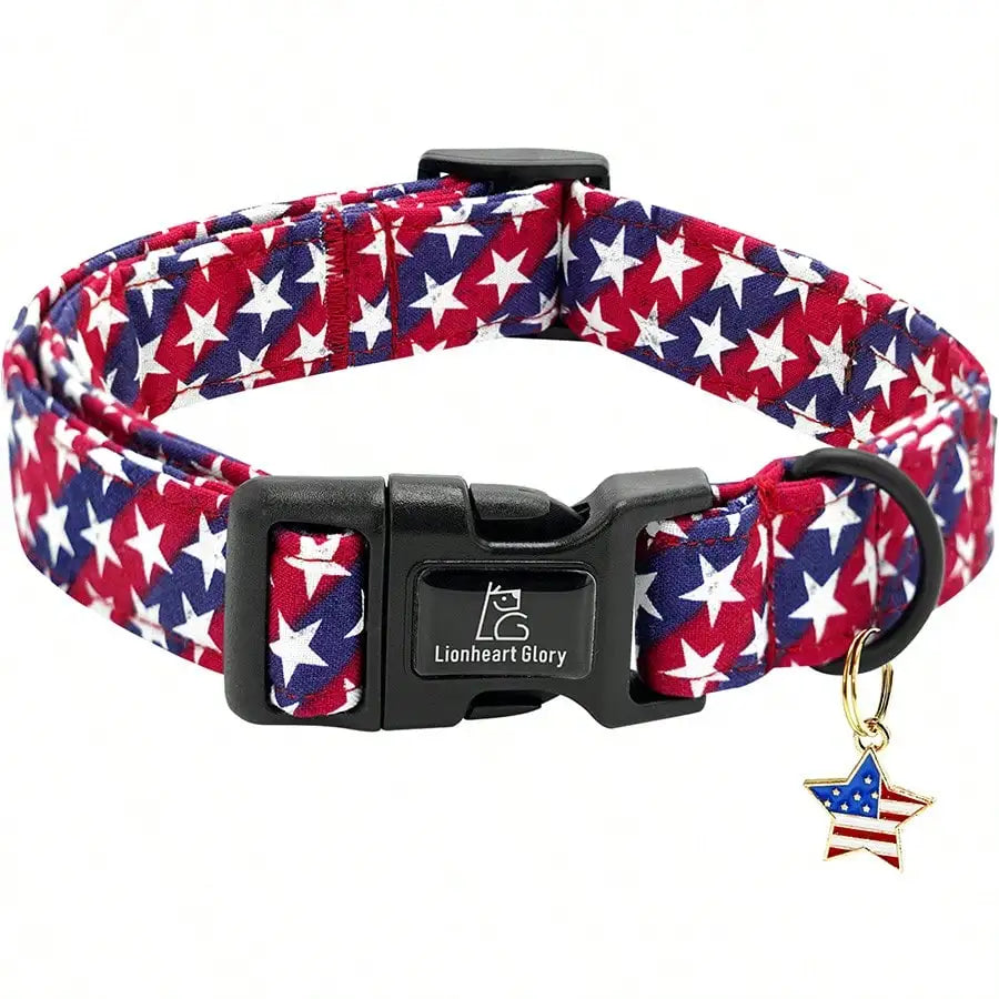 4th Of July Independence Day Patriotic Pet Collar American Flag Pattern Adjustable