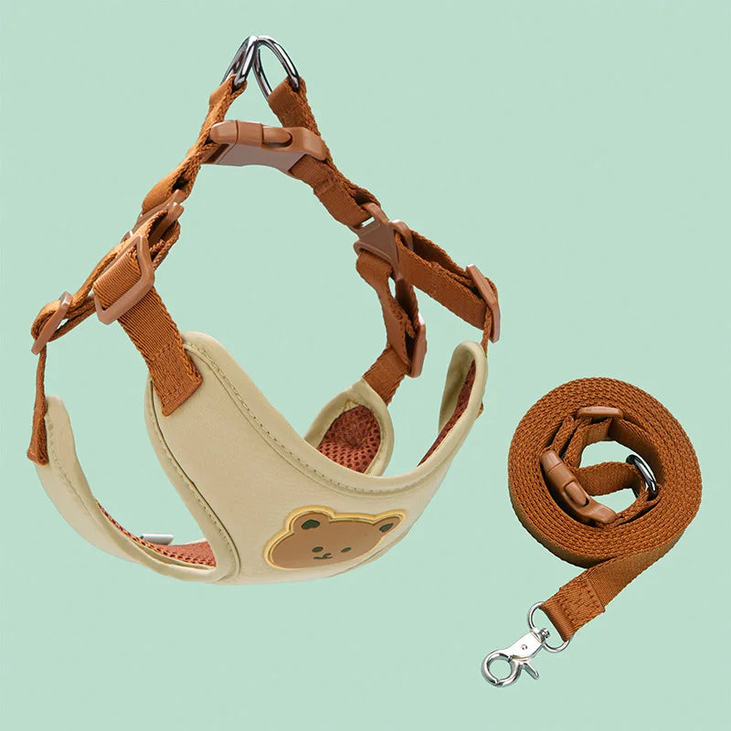 Dog Harness Leash Set Small Medium Dog Cat Vest Breathable