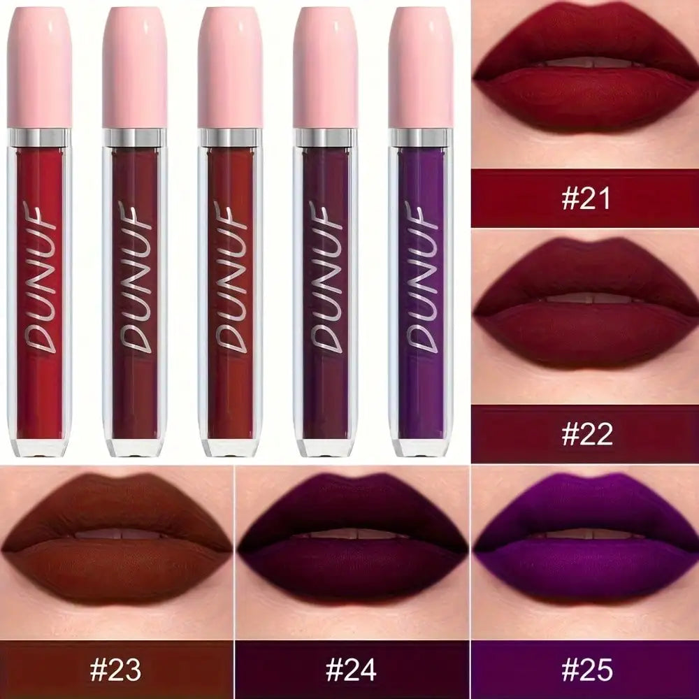 Matte Lip Gloss Lipstick 5pc/set, Waterproof Velvet Long Lasting