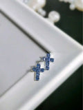 Elegant Sparkling Cross Stud Earrings For Daily Wear