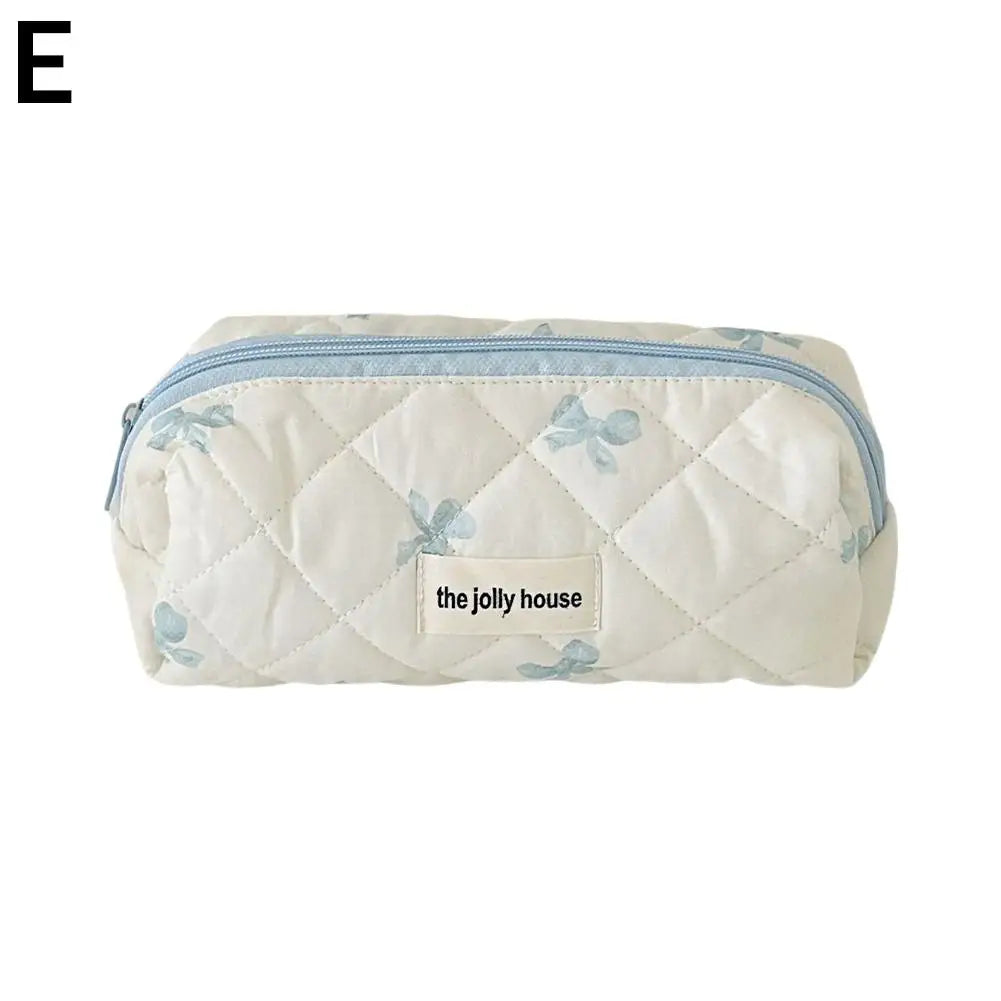 Quilted Makeup Bag 3 Sizes Floral Toiletry Cosmetic Pouch Makeup Organizer