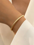 Metallic Minimalist Open Cuff Bracelet for Woman