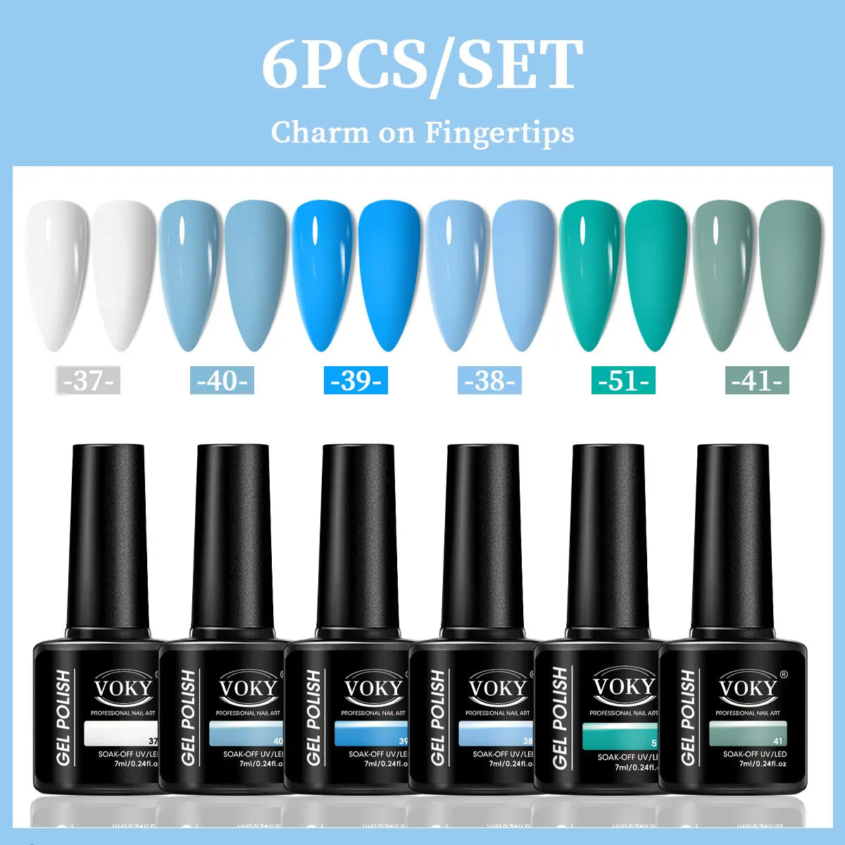 6-Piece Set of Nail Gel, Seasonal Fashionable Nail Gel