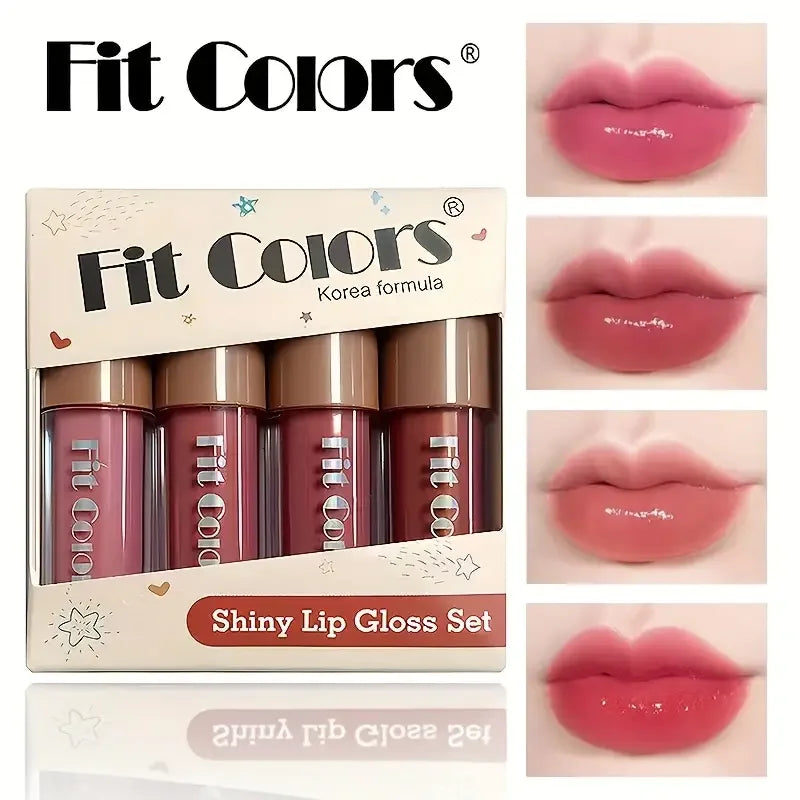 4-Color Moisturizing Mirror Effect Lip Gloss Long Lasting Liquid Lipstick